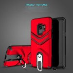 Wholesale Galaxy S9+ (Plus) Metal Hook Carry Stand Hybrid Case (Black)
